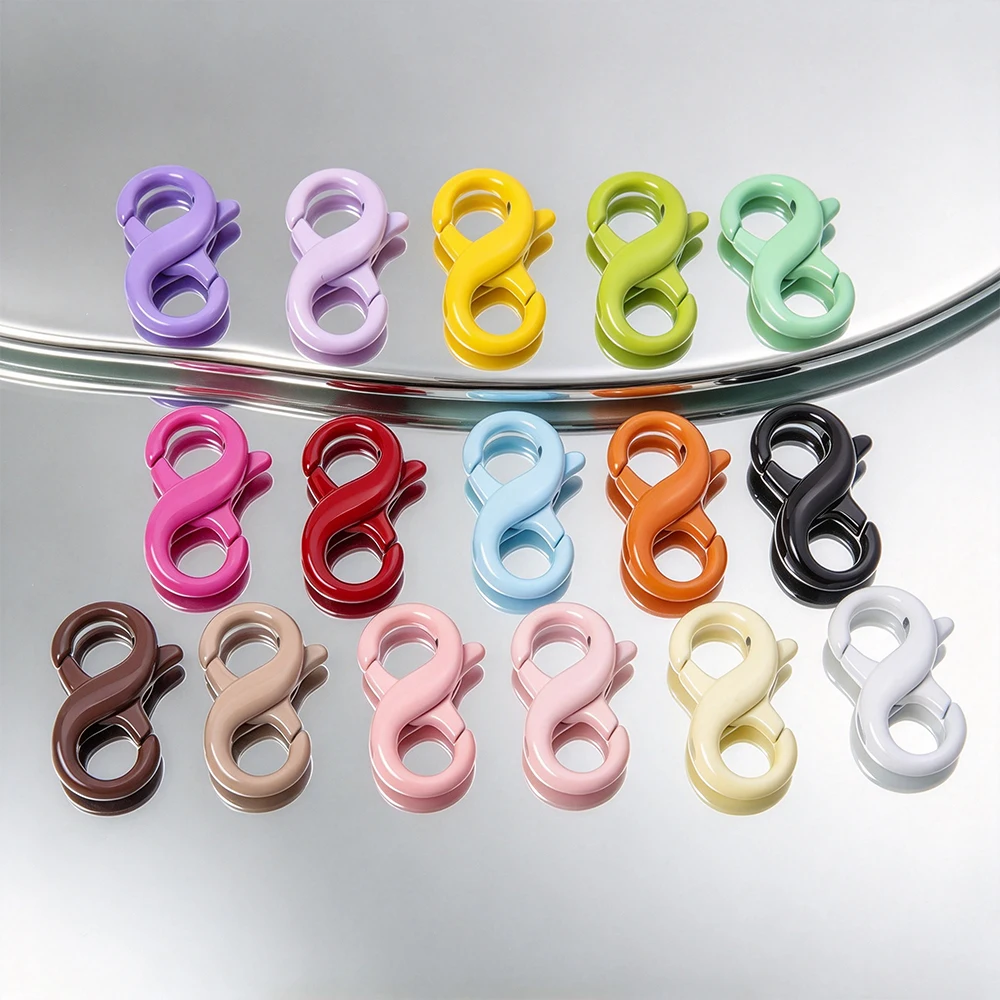 5Pcs Double Opening Lobster Clasp Zinc Alloy 8 Shape Snap Hook DIY Jewelry Making Keychain Bag Pendant Connector Accessories