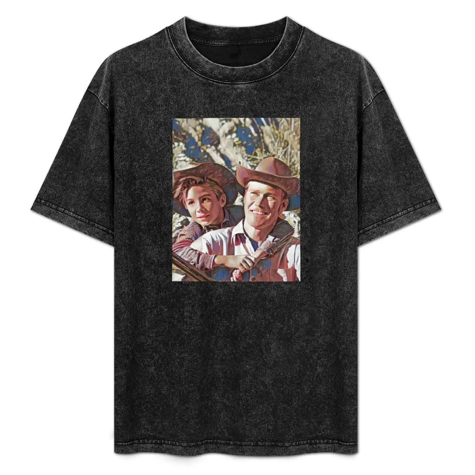 

The Rifleman -- Mark with Pa! -- Denim T-Shirt UV Sun Protection Tee Shirt