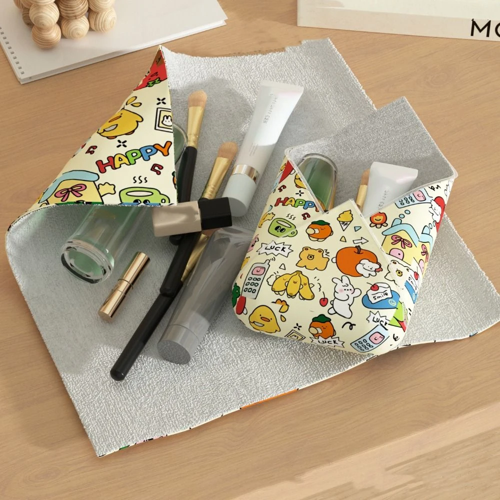 

Cloth Self-adhesive Camera Storage Bag Wrapping Cloth Cartoon Pattern Portable Magic Makeup Bag Wear Resistant Soft