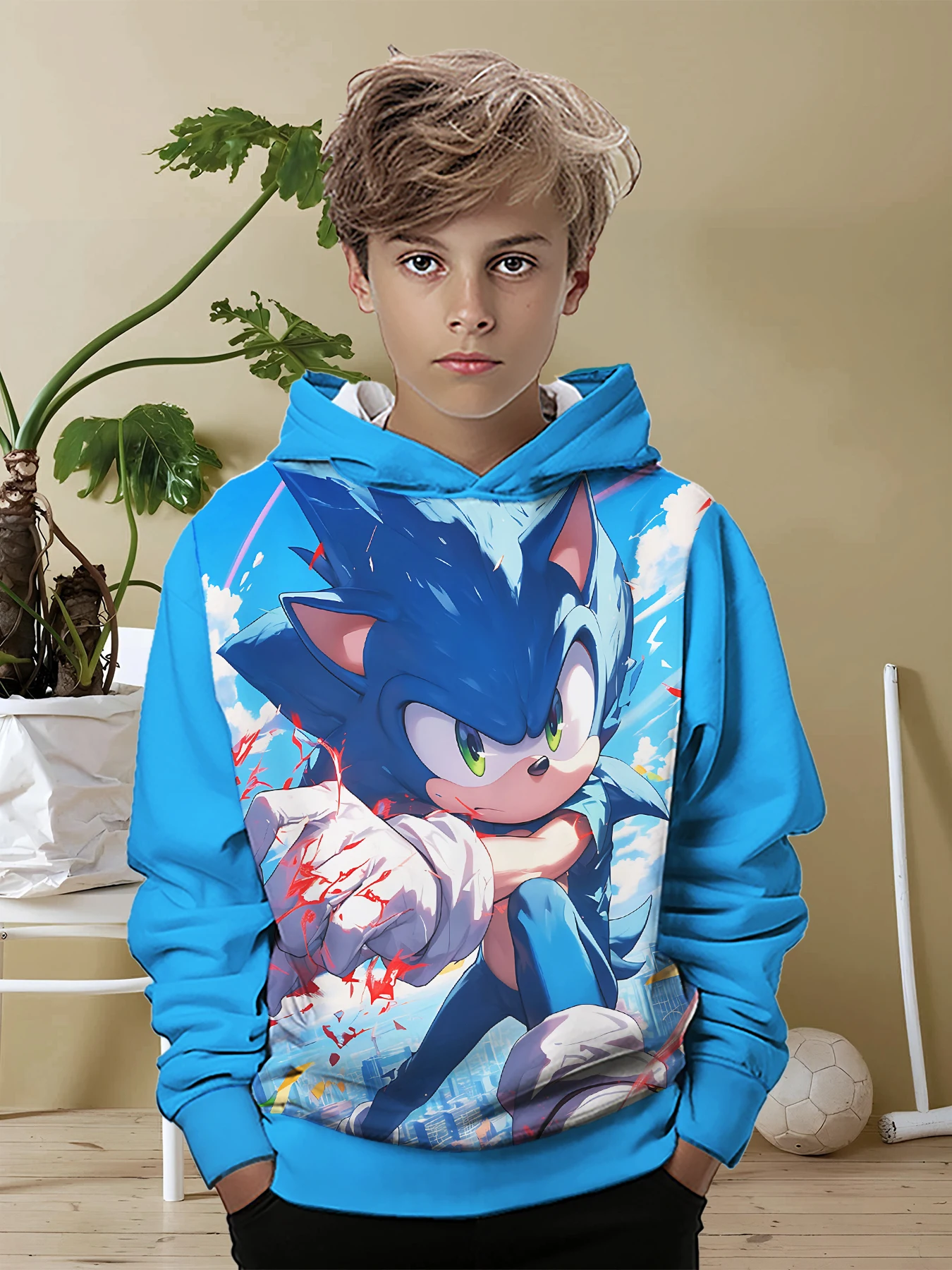 S-Sonic-de Egel 3D Print Alle Seizoenen Kinderen Casual Sweatshirt Cool Trui Tops Unisex Kleding Jongen Meisje hoodies