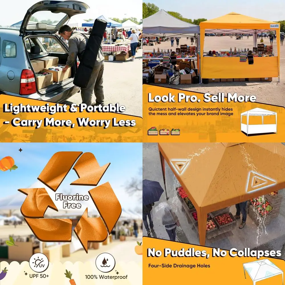 

Compact 10x10 Gazebo for 1 Person, Portable and Waterproof with UV Protection, Perfect for Camping, Beach, Parties, and Outdoor