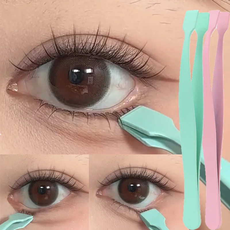 Pinzette per ciglia Pinzette ad alta precisione per clip per ciglia Applicazione precisa per grappolo individuale Pinzette per ciglia Strumento per il trucco