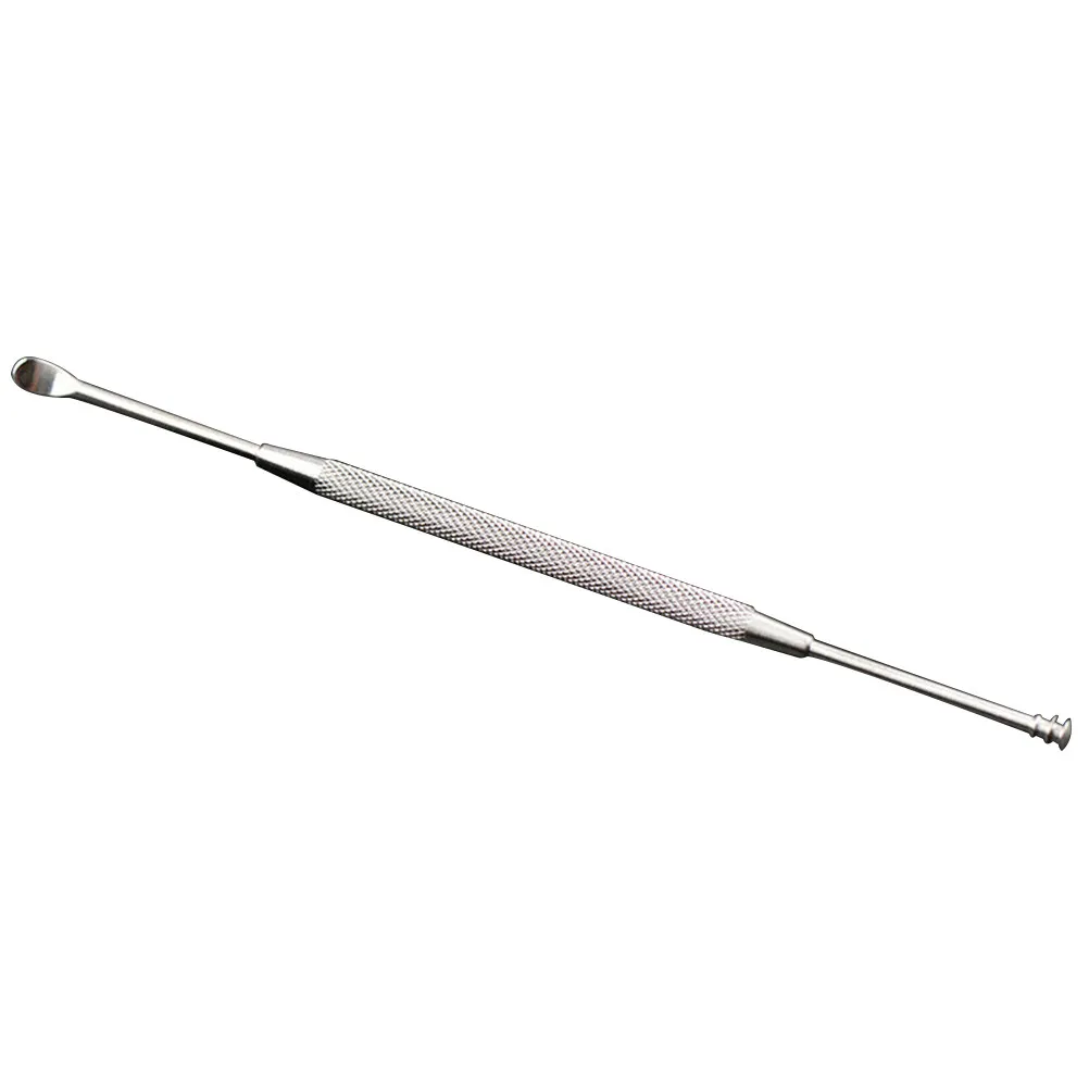 Dual Head Stainless Steel Ear Scoop Spoon for Earwax Removal Skid Resistant Handle Easy Sterilize Portable Lightweight Ear