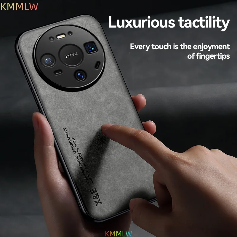Luxury Leather Case For Huawei Mate 60 70 80 Pro Max Cover With Metal Plate Support Car Hold Huawei Mate 70 Air view 5