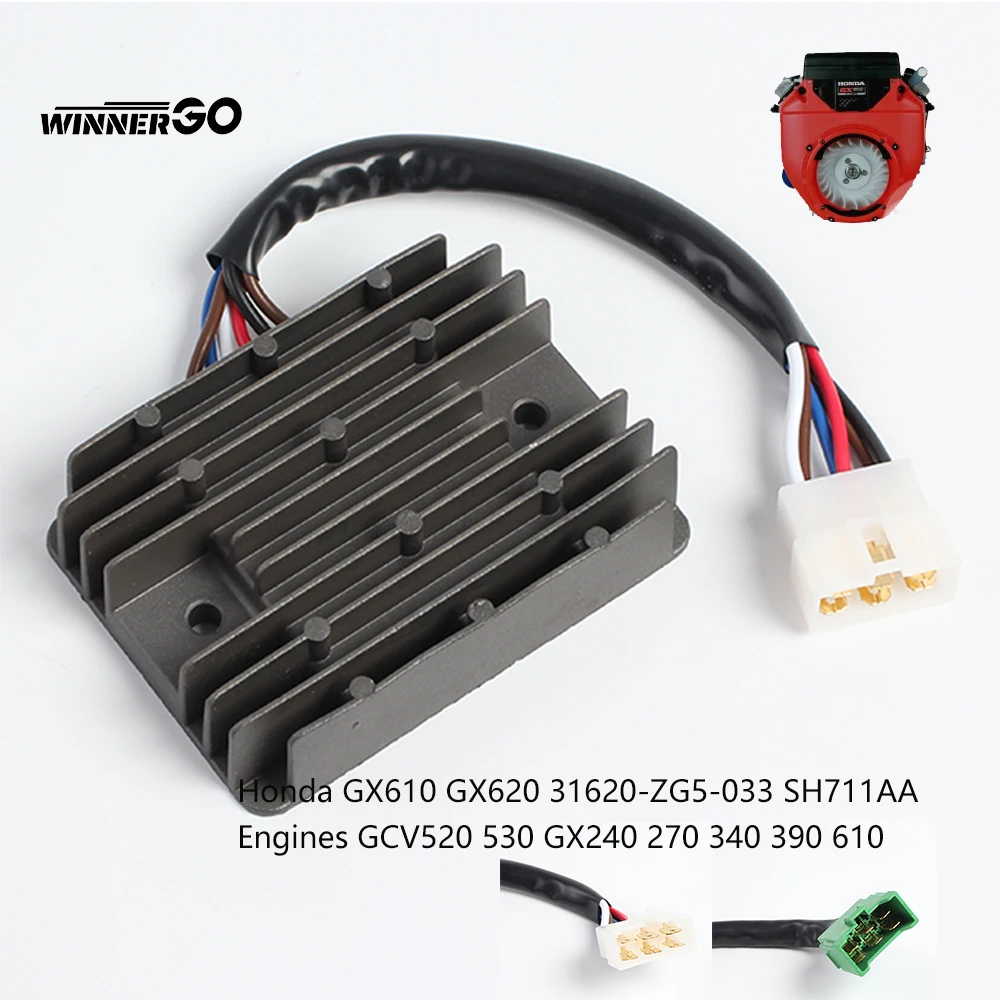 Voltage Regulator Rectifier 20A For Honda GX610 GX620 Engines GCV520 530 GX240 270 GX 340 390 610 GX240K1 31620-ZG5-033 SH711AA