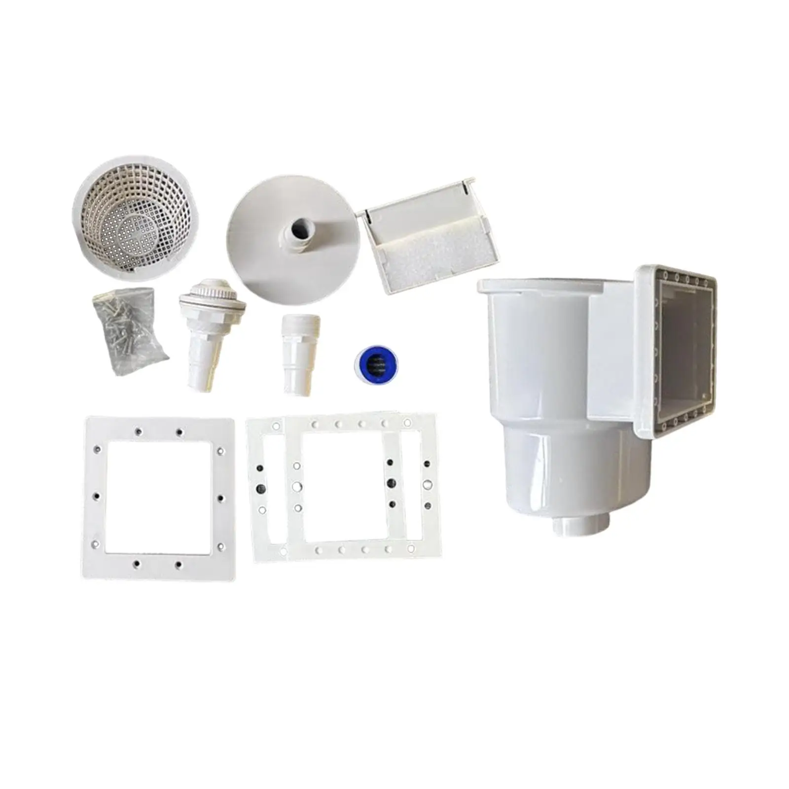 Kit de Espumador de piscina blanco de alto rendimiento, herramientas de piscina fáciles de usar, Skimmer de boca estrecha para piscina al aire libre