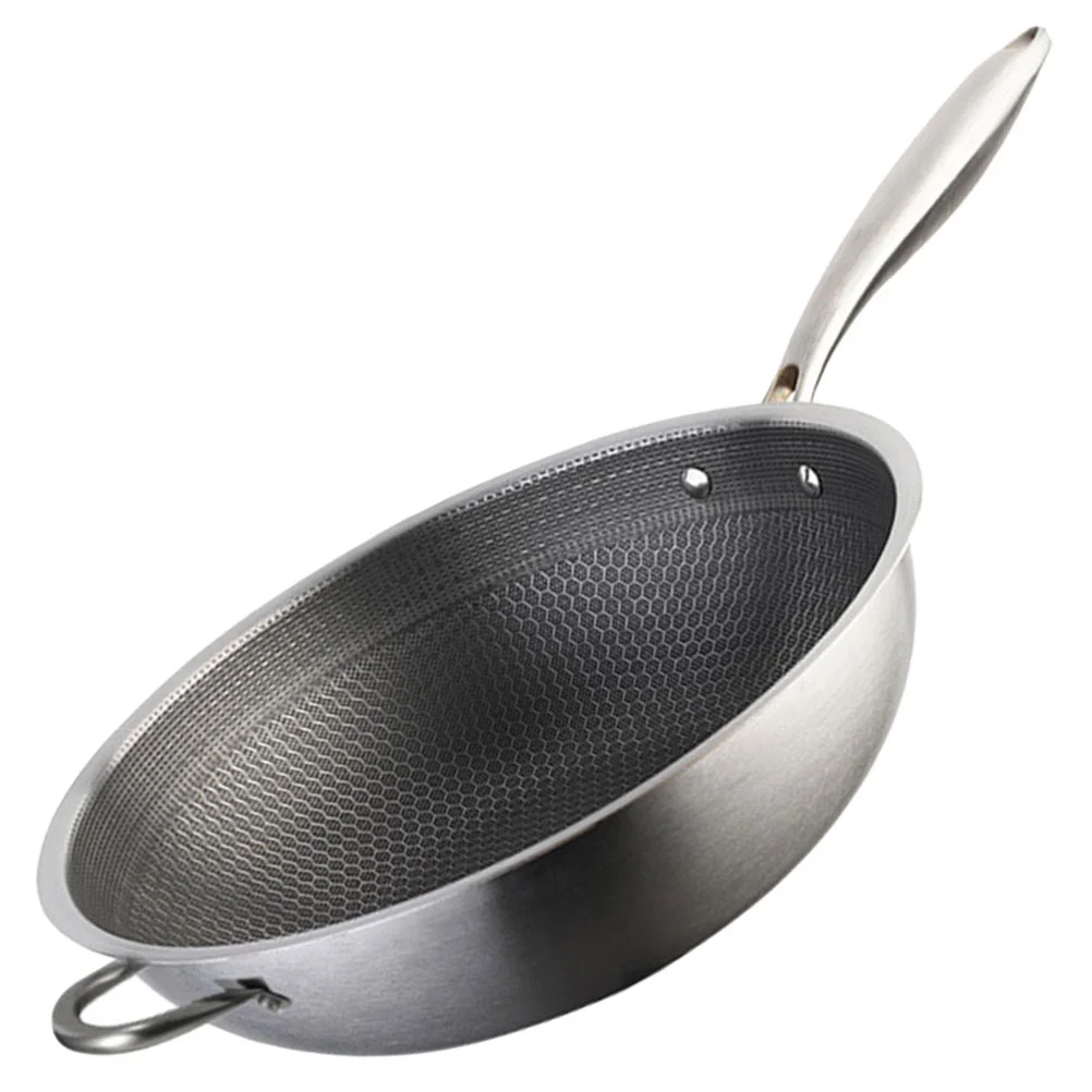 

Induction Stainless Steel Wok Non Stick Frying Pans Japanese Gas Stove Kitchen Supply