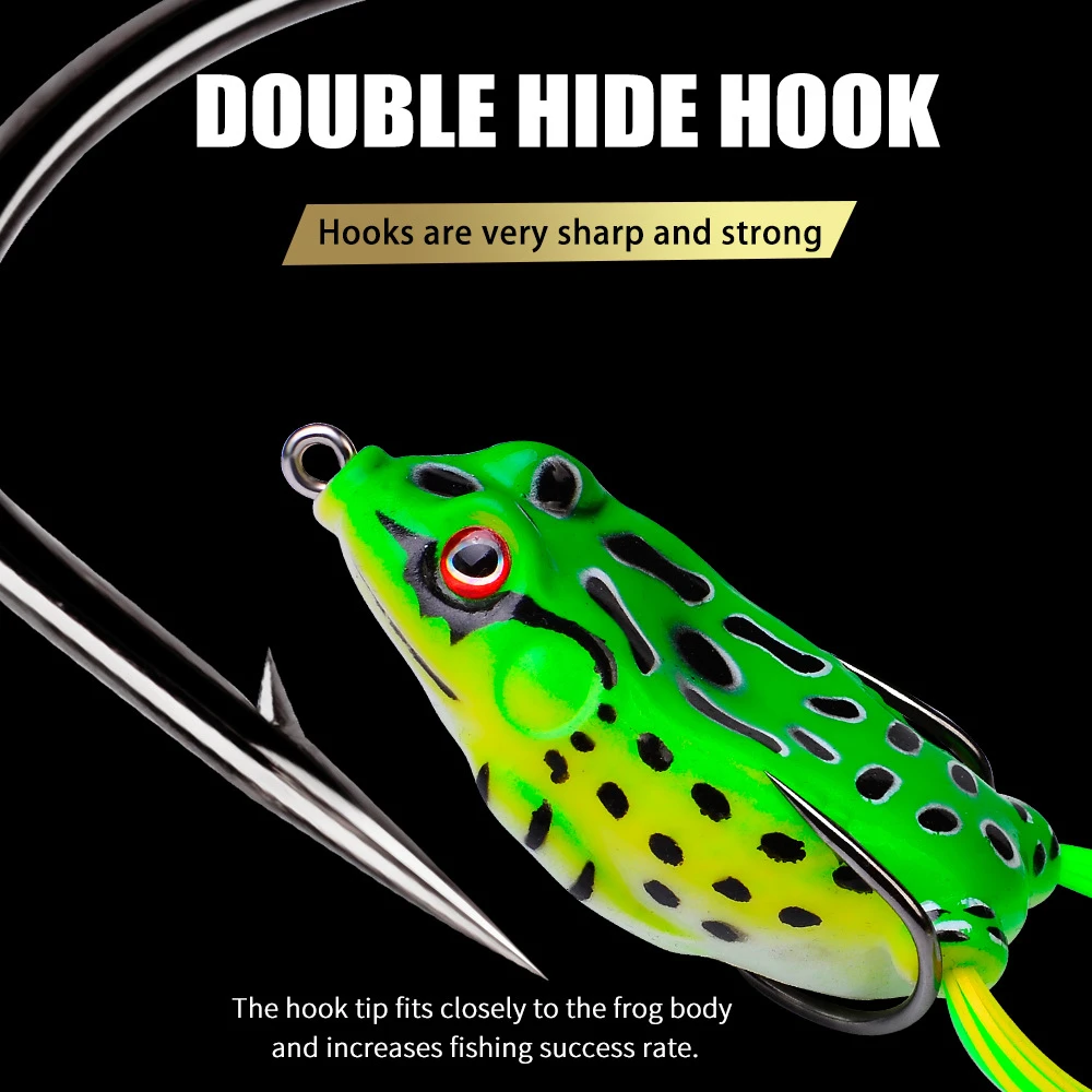 1 Pcs 5G 9G 13G 17.5G Frog Lure Soft Tube Bait Plastic Fishing Lure with Fishing Hooks Topwater Ray Frog Artificial 3D Eyes