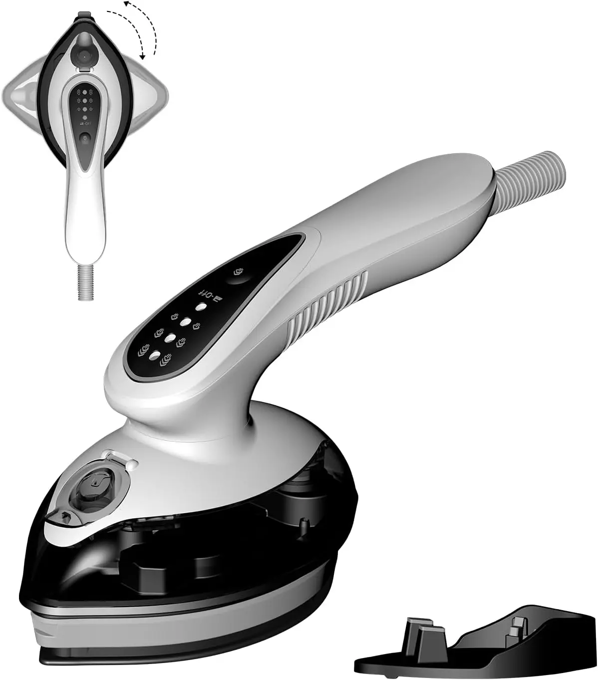 Portable 1100W Steam Iron, 20g/min, 120ML Tank, Fast Heat Up, Ceramic Soleplate, 5.8FT Cord