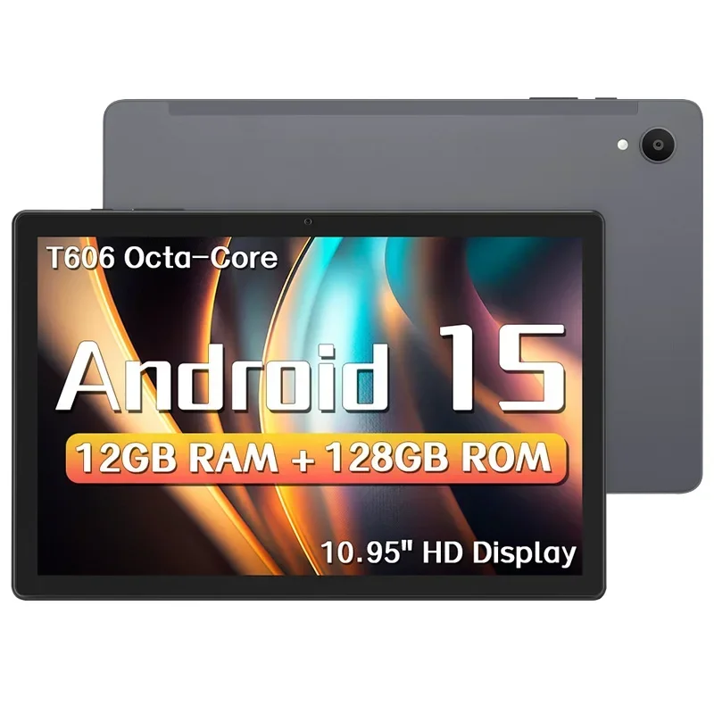 

ANRY 12GB(6+6 Expand) RAM 128 ROM Tablet Android 15 10.95-inch HD Display T606 Octa-Code 8000mAh 2.4G/5G WiFi Android Tablets