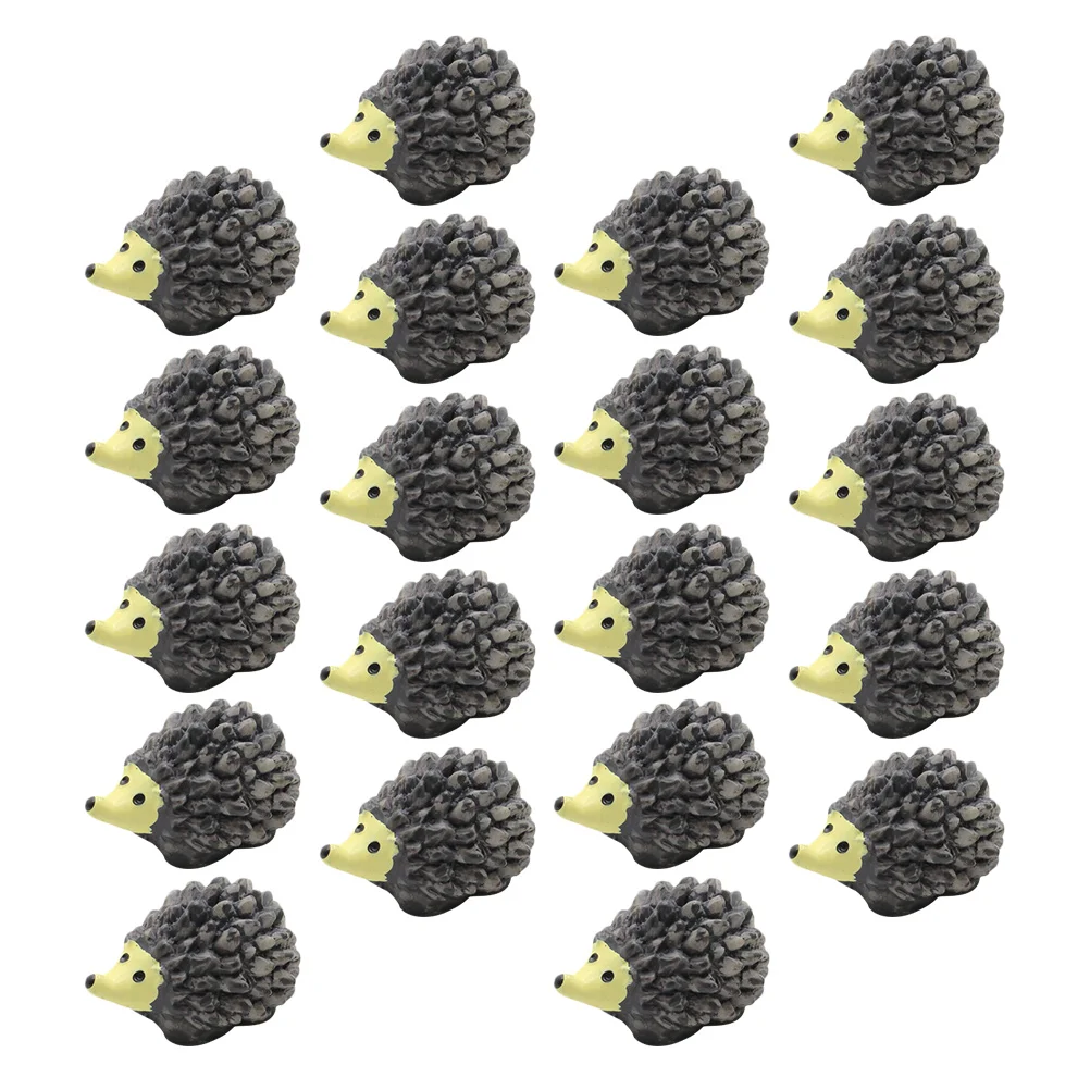 20 Pcs Hedgehog Ornament Artificial Flower Pot DIY Bonsai Decor Resin Outdoor Ornaments