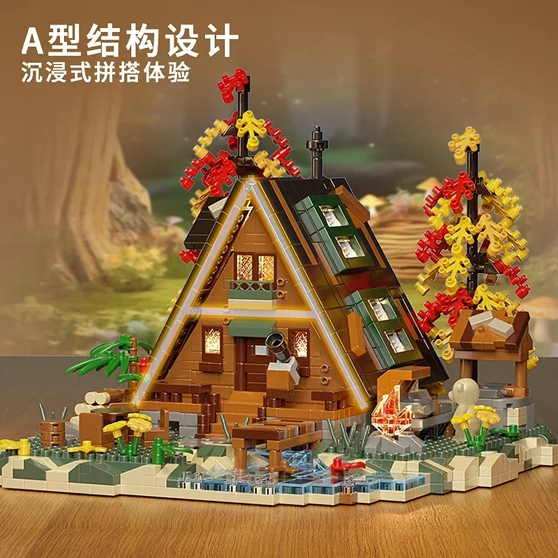 Forest Secret Series Bausteine für kleine Hof, Baumhaus, Lernspielzeug für Kinder, Heimdekoration, Ornamente, Weihnachtsgeschenke