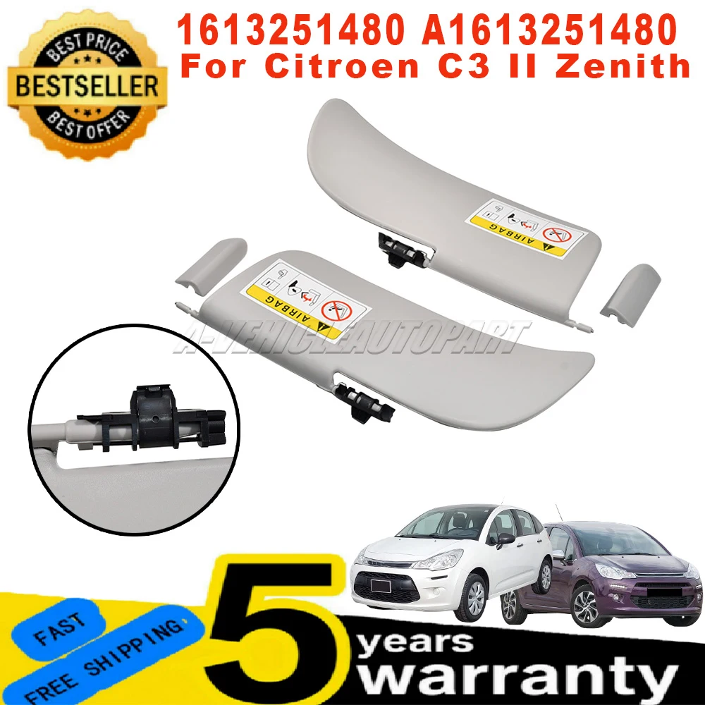 

1613251480 For Citroen C3 II Zenith 2009-2016 1 Pair New Sun visor Interior sunshade kit Left+Right A1613251480 car accessories