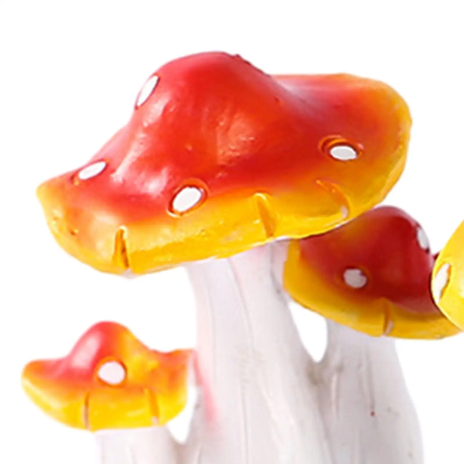3Pcs Mini Mushroom Figurines Small Resin Flowerpot Decor Garden Statues for Aquarium DIY Bonsai Craft Plant Pot Lawn Fish Tank