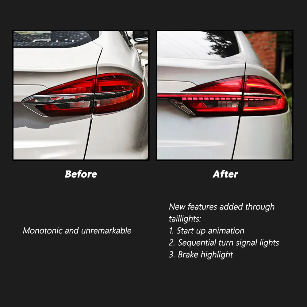 Car LED Through Trunk Taillight For Ford Mondeo 2017-2021 Rear Tail Start-up Flowing light Turn Signal Light Bar Lamp Accessorie