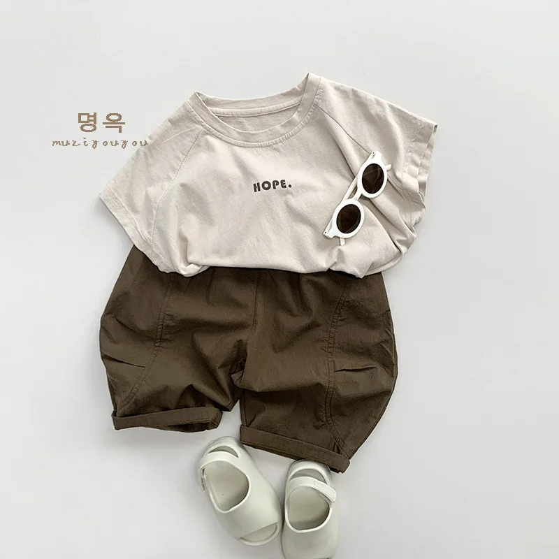 2025 Summer New Children Casual Pants Cotton Baby Girls Mosquito Proof Pants Boys Solid Versatile Cropped Pants Kids Harem Pants