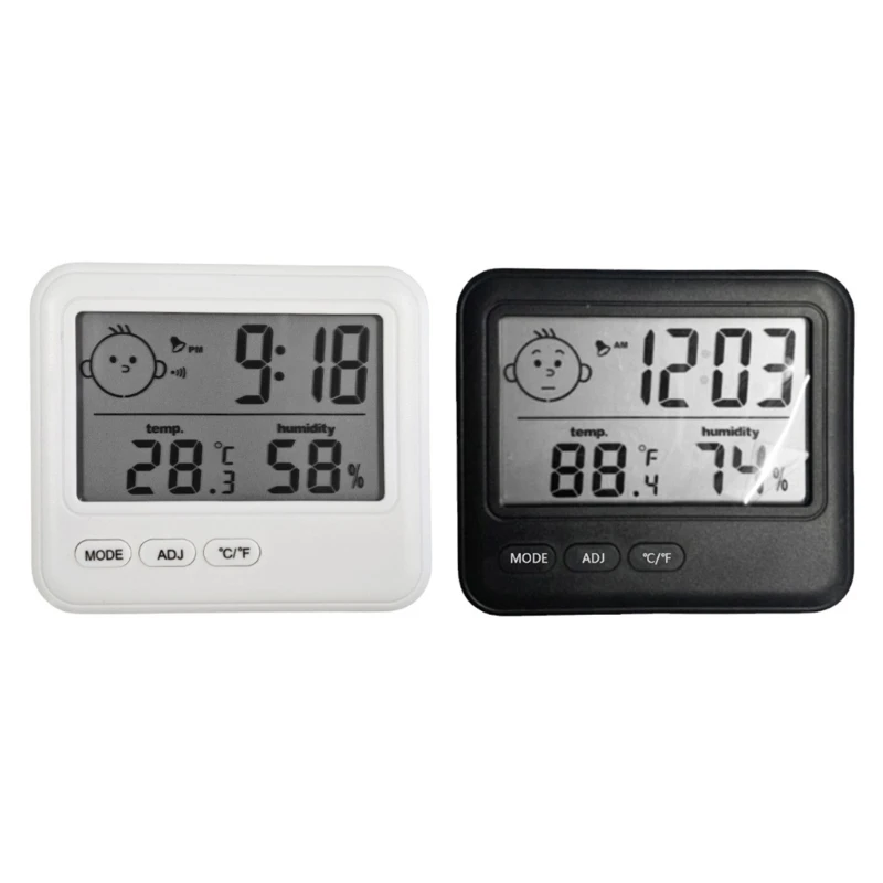 Indoor Temperature and Humidity Clock with Digital Face Display for Wall