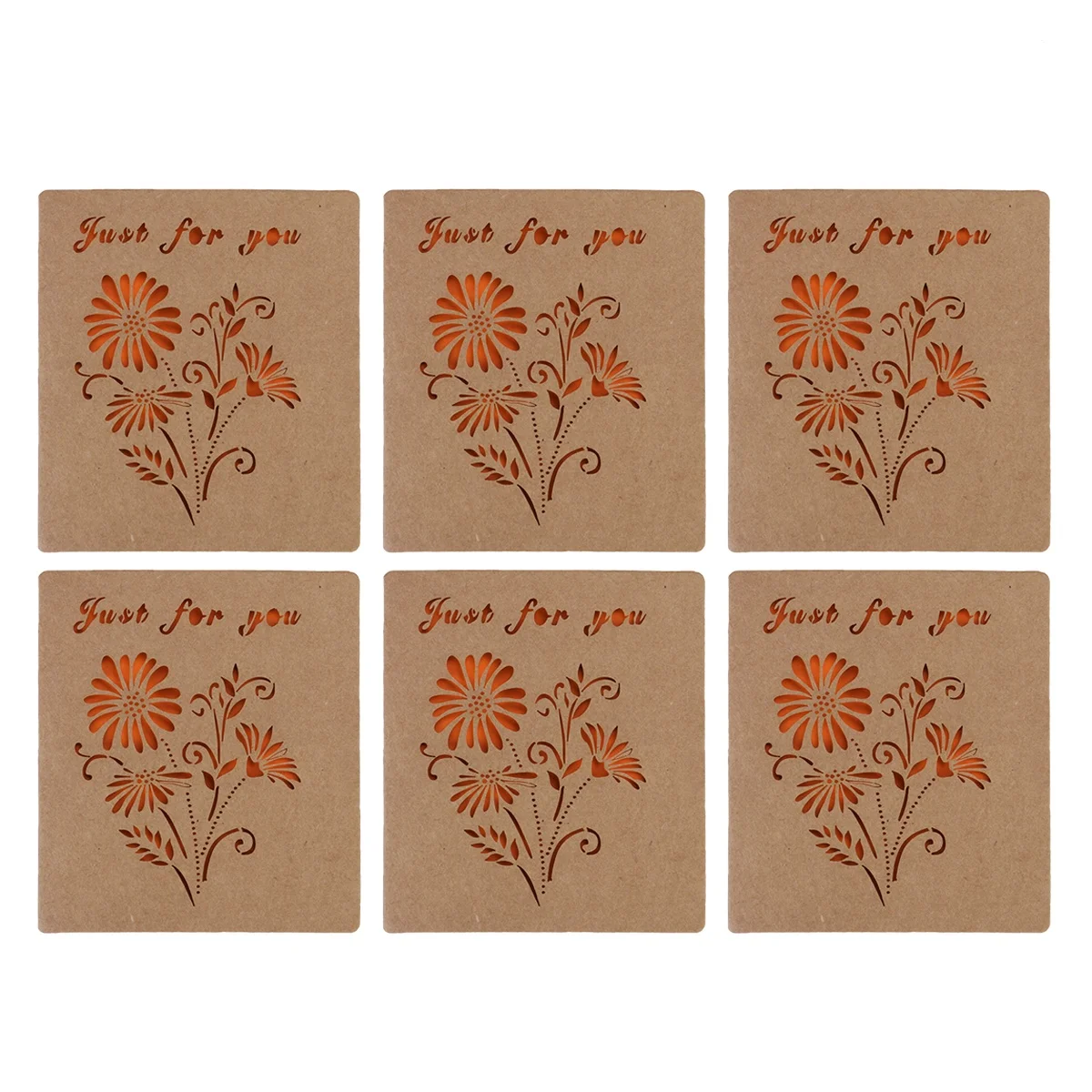 

10PCS Kraft Paper Greeting Cards Sunflower Cutout Design Thick Wear Resistant for Christmas Holiday Anniversary Gift Mother's