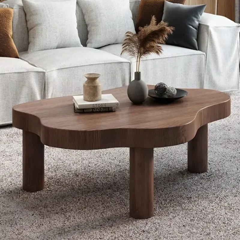 Cream Wind Cloud Table Living Room Small Apartment Solid Wood Table Balcony Special Shaped Table