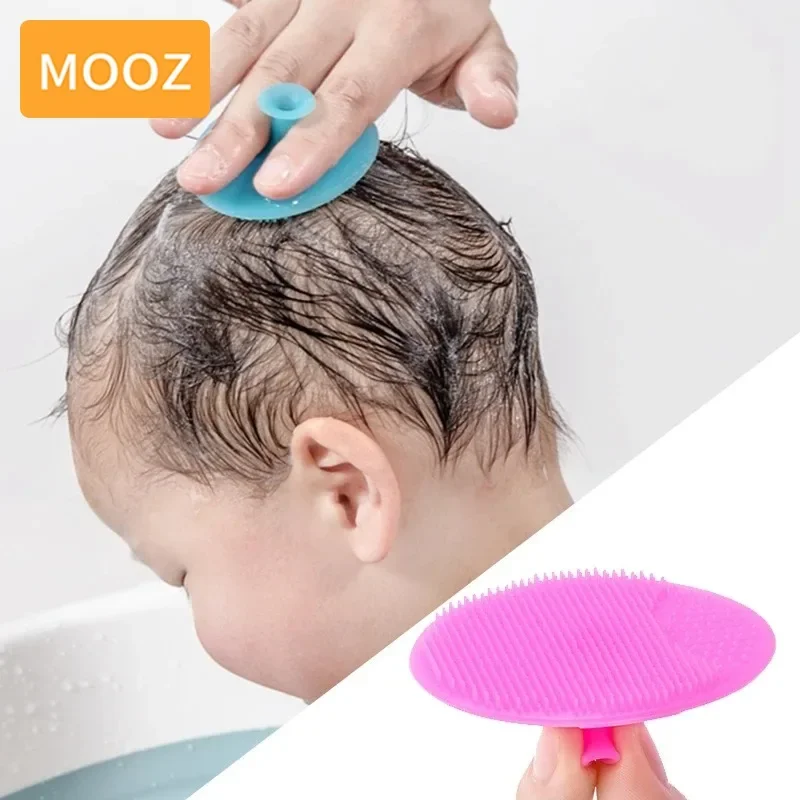 MOOZ-cepillo de pelo de silicona para bebé, herramientas de cuidado infantil, traje de baño para recién nacido, 3 piezas