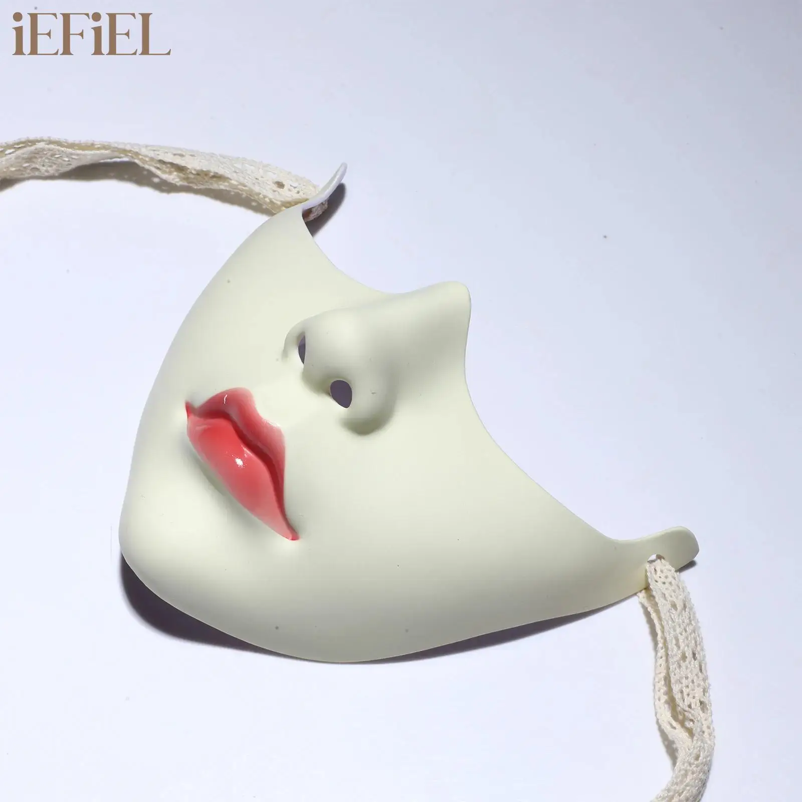 

Mysterious Half Face Mask Masquerade Mask Breathable Self-tied Strap Resin Party Mask Adult Halloween Cosplay Performance Props
