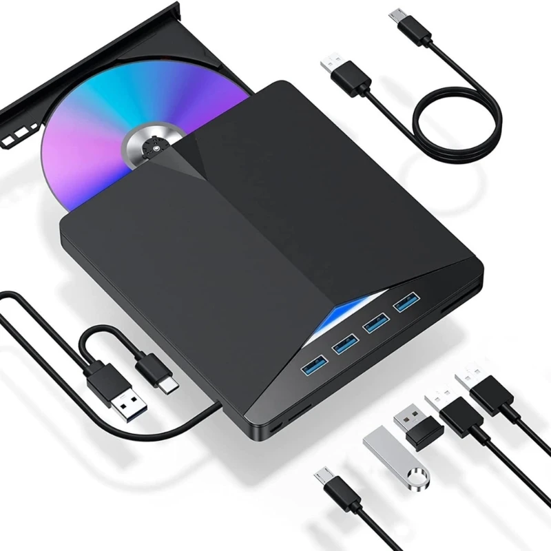 

7 Port External DVD USB Type C Portable DVD Player Burners Reader 7 Port External DVD USB Type C Portable