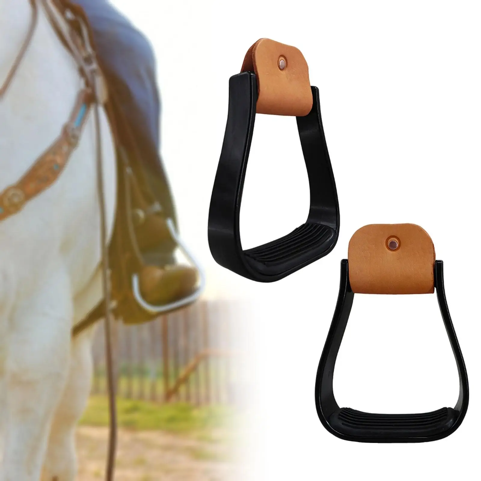 

2 Pieces Horse Stirrups Fillis Stirrups Riding Protection Saddle Nonslip Saddle