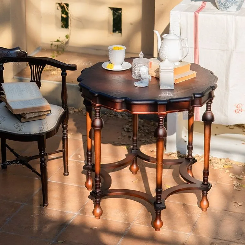 Yuelanju French retro medieval bedroom study castle whispering table hexagonal table