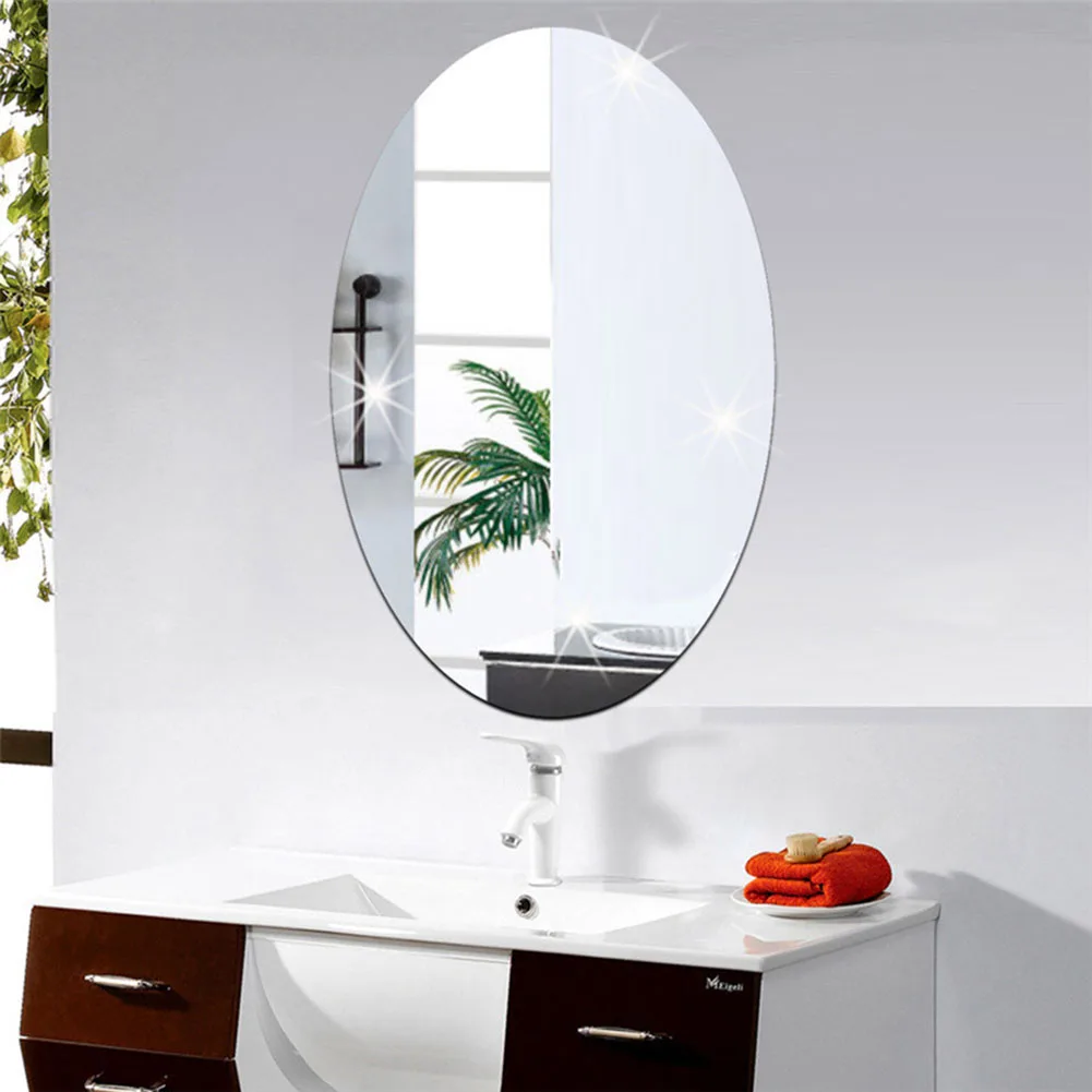 27*17cm Wall Art Home Decoration Wall 3D Effect Mirror Pasting Makeup Mirror Anti Fog Mirror Acrylic Mirror Decor