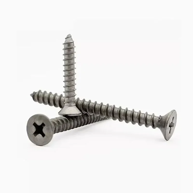M3 M4 M5 M6 Grado 2 Tornillos autorroscantes de cabeza avellanada de titanio Cabeza plana empotrada en cruz