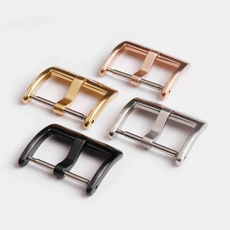 18mm 20mm 22mm 24mm Uniwersalna klamra ze stali nierdzewnej dla mężczyzn i kobiet, silikonowa klamra igłowa, srebrno-czarno-złota