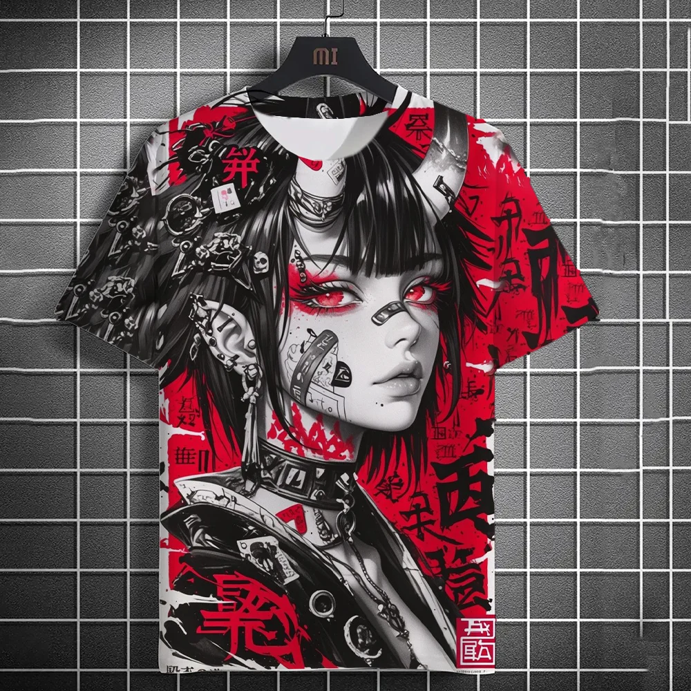 Men's and women's summer fashion 3D printing Japanese anime printing T-shirt casual polyester round neck casual short sleeve