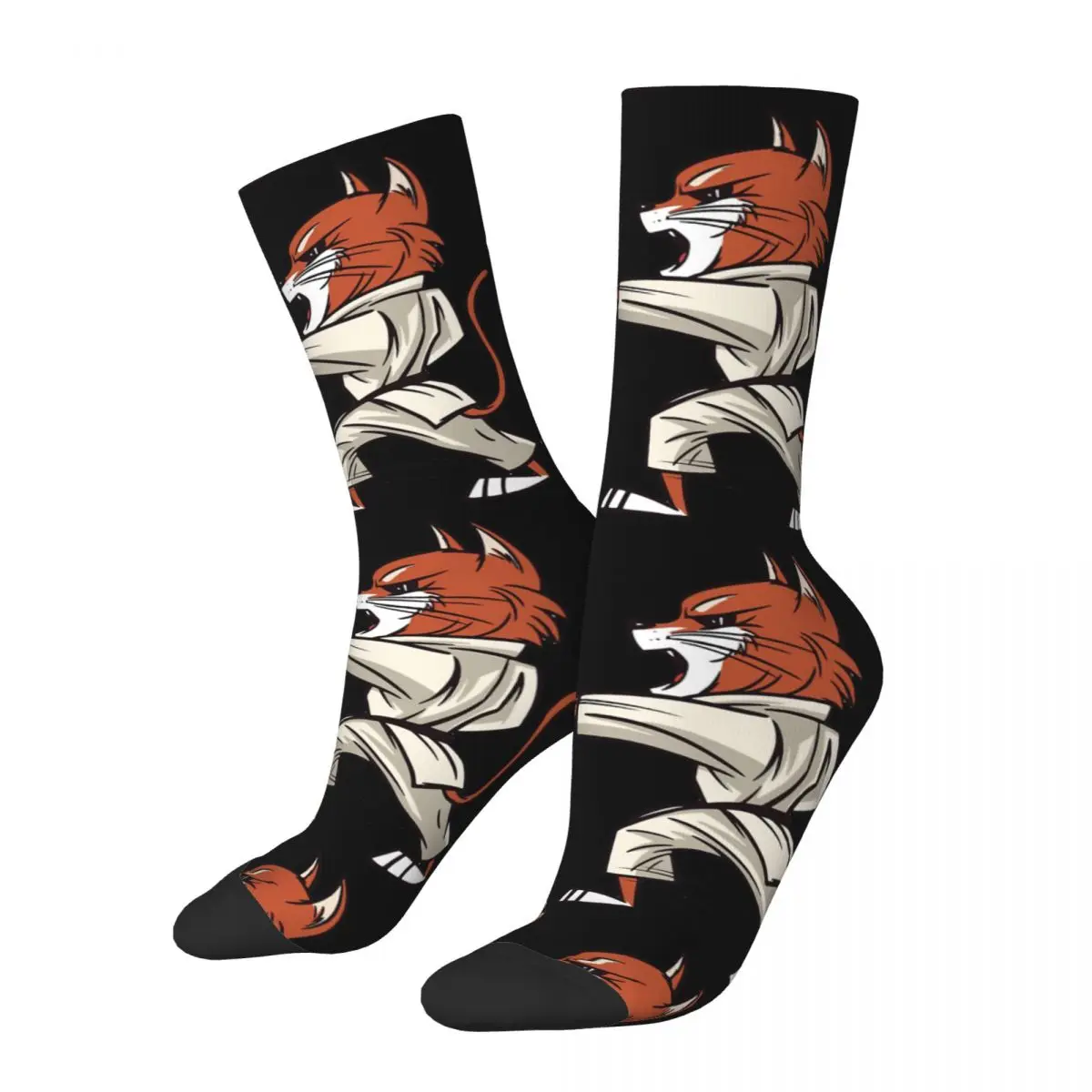 Hip Hop Retro Tae Kwon Do Cat Crazy Men's compression Socks Unisex Korean Martial Arts Sports Funny Harajuku Pattern Crew Sock