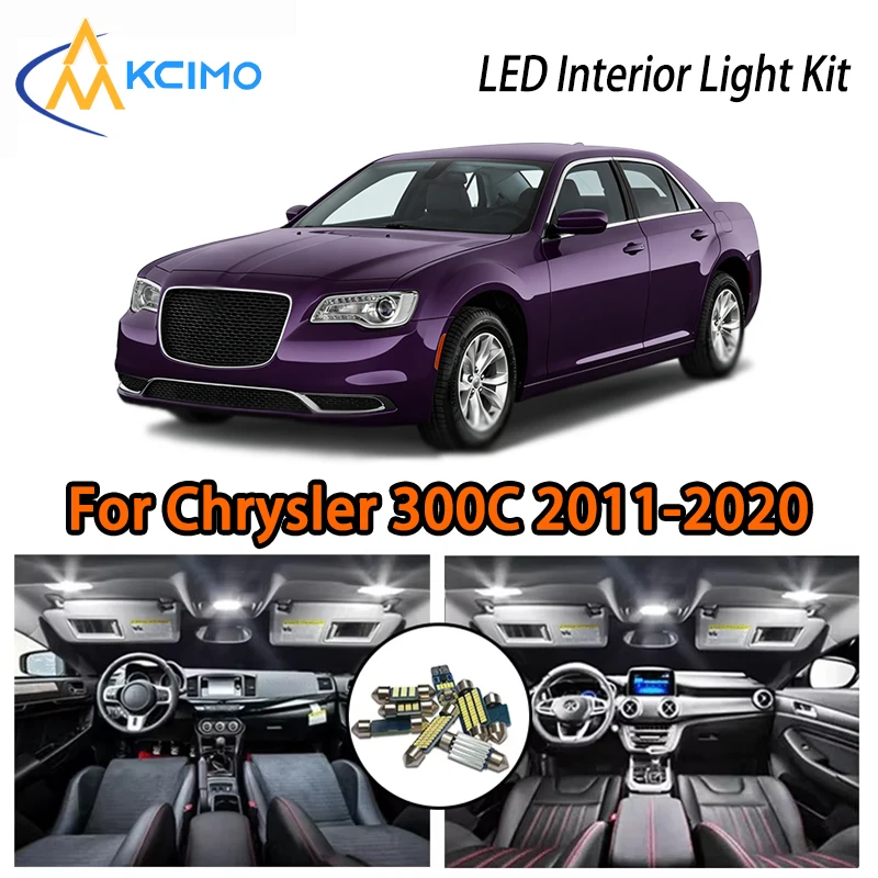 

For Chrysler 300C 2011-2020, Super Bright Easy Install LED Lights, White Ice Blue Two Color Interior Atmosphere