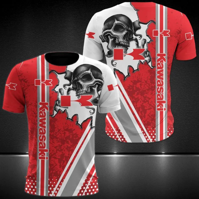 

2024 Men's Summer New Kawasaki Motorcycle 3D Printed Mens Personalized Locomotive Competition Suit Kids Unisex Street Sports Top