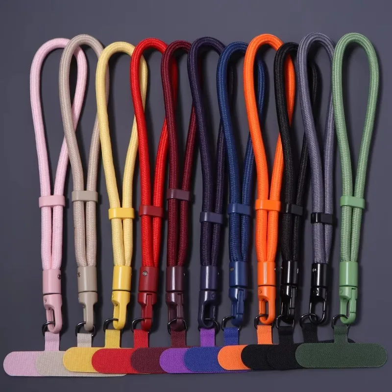 1Pc Universal Adjustable Mobile Phone Lanyard Short Wrist Strap with Self-locking Anti-drop Design Durable Polyester Phone Strap