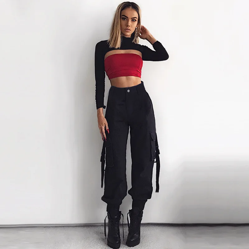 Autumn 2025 Women's Casual Harem Pants with School Bag Buckle Celebrity Internet Style Streamer-Inspired Workwear