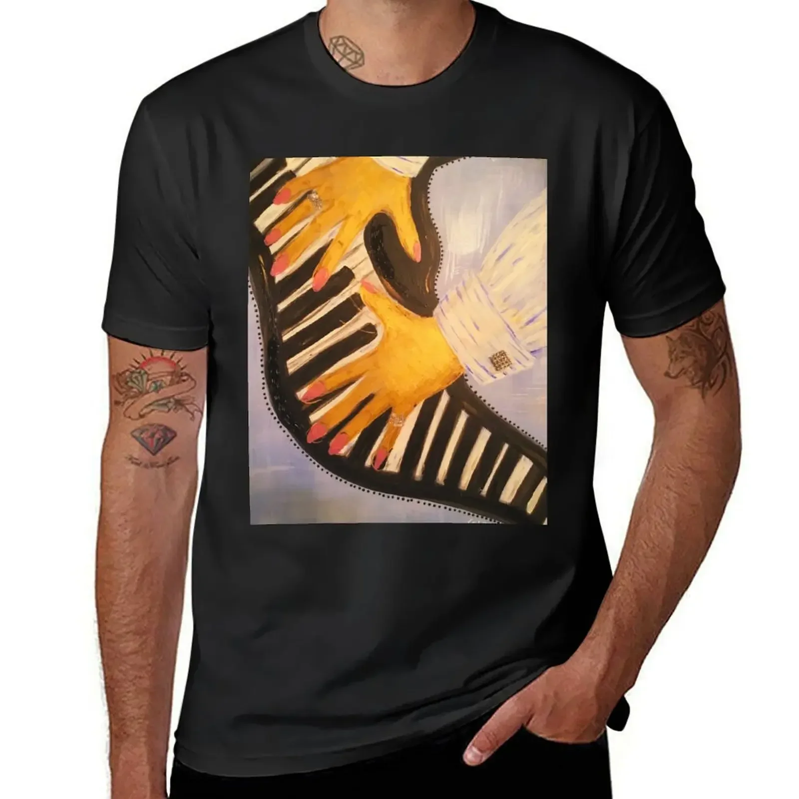 

The Piano Player T-Shirt shirts graphic tee quick-drying anime clothes essential t shirt shirts men graphic