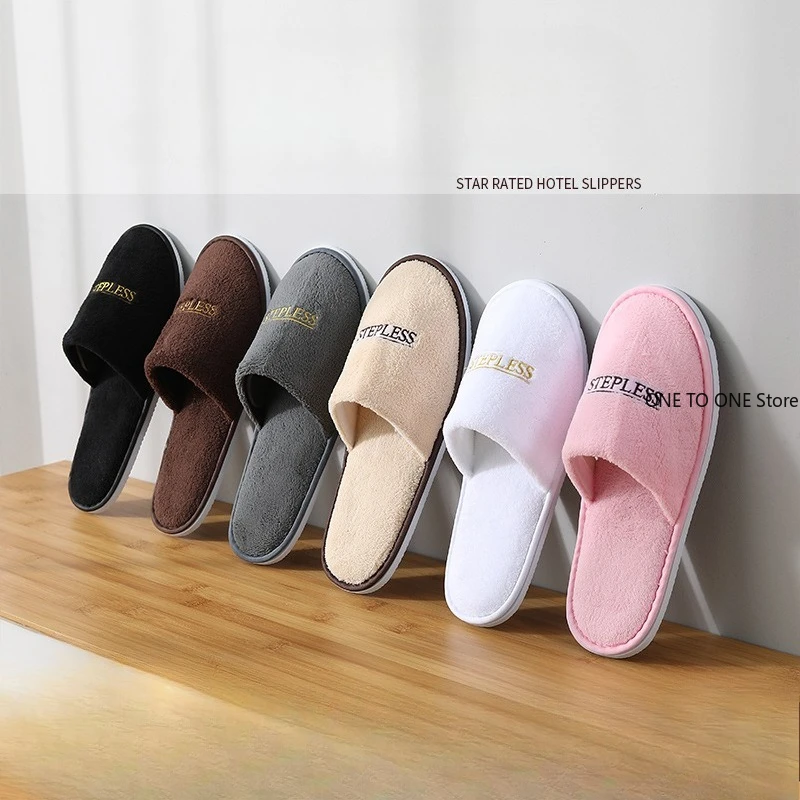 

Disposable Slippers Coral Fleece Hospitality Travel Portable Wholesale Wedding Slippers Comfort Non Slip Unisex Home Slippers