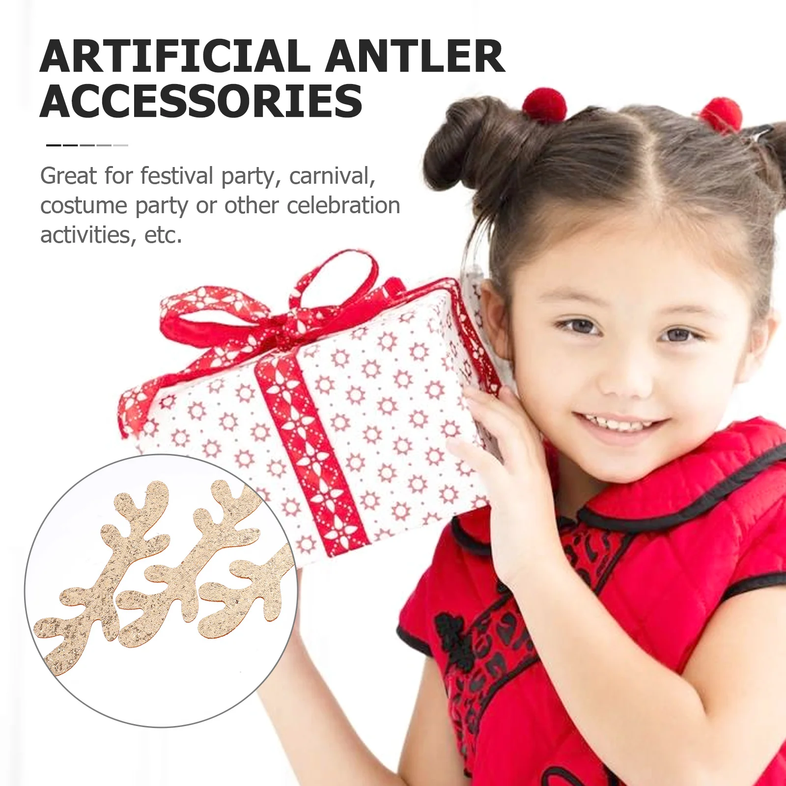 

8Pcs Christmas Decor Antler DIY Headset Accessory Realistic Faux Antler for Carnivals and Celebration Activities