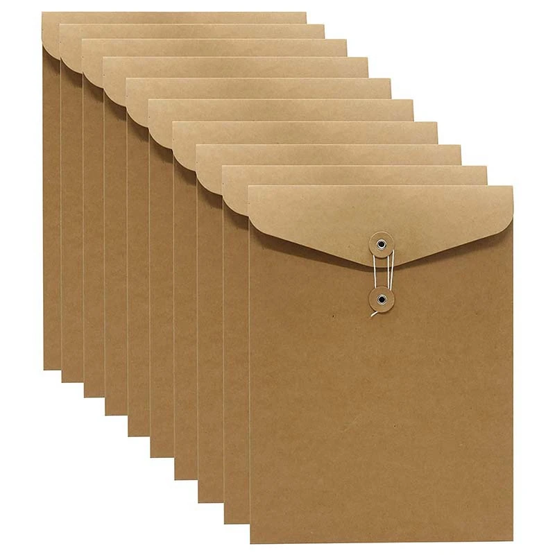 

10Er Document Case Made Of Cardboard / Kraft Paper In A4 Format, Document Folder, Briefcase, File Folder, 31 X 24 Cm