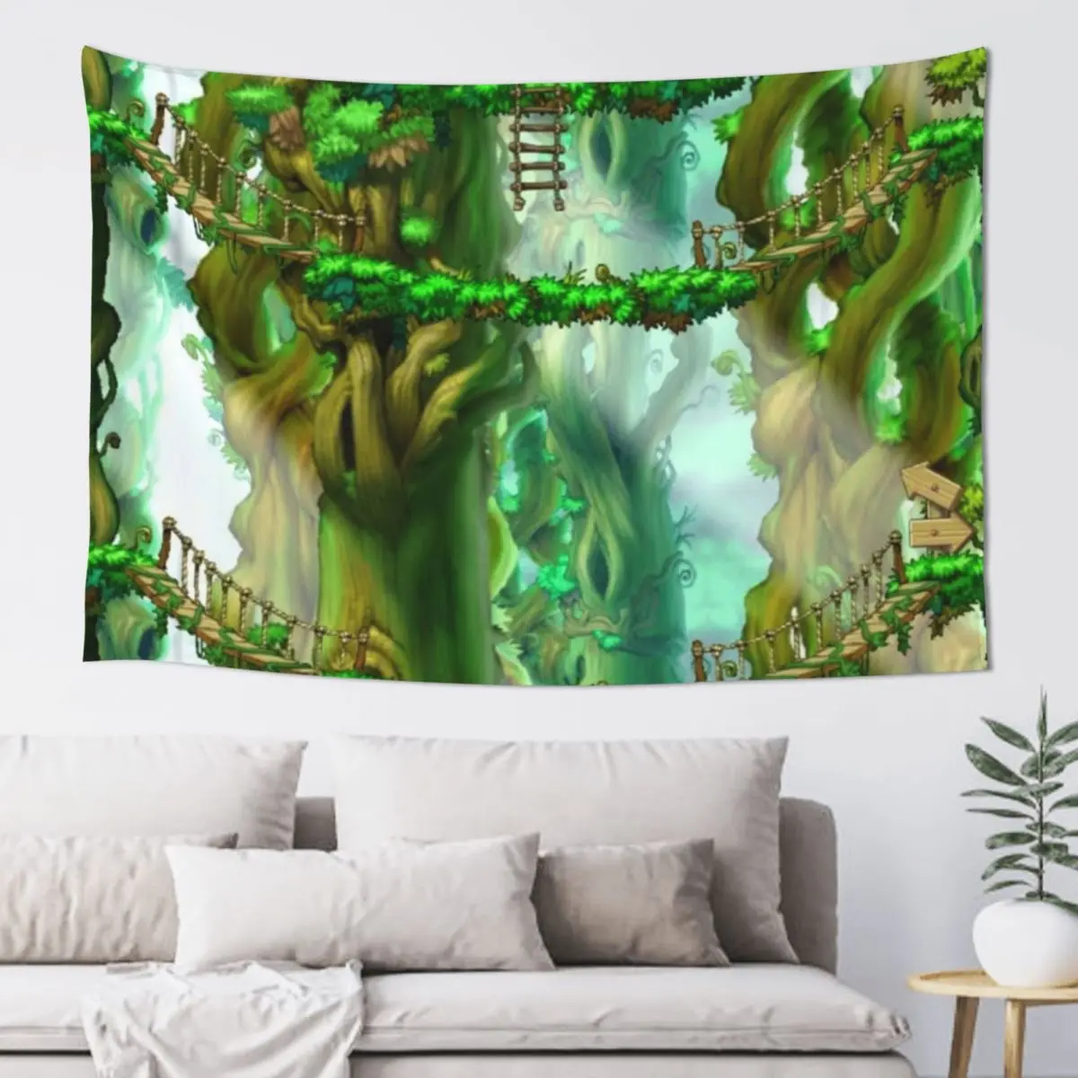 MapleStory Ellinia Tree Dungeon Nostalgic Tapestry On The Wall Decoration Room Room Aesthetic Tapestry