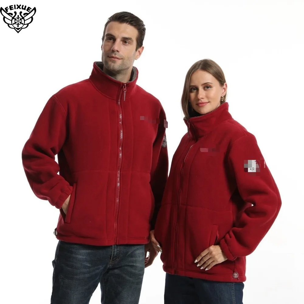 2025 Men's Fleece Coat Autumn and Winter Thickened Warm Windproof Cold-proof Loose Plus Size Outdoor Sports Collar Fleece Jacket
