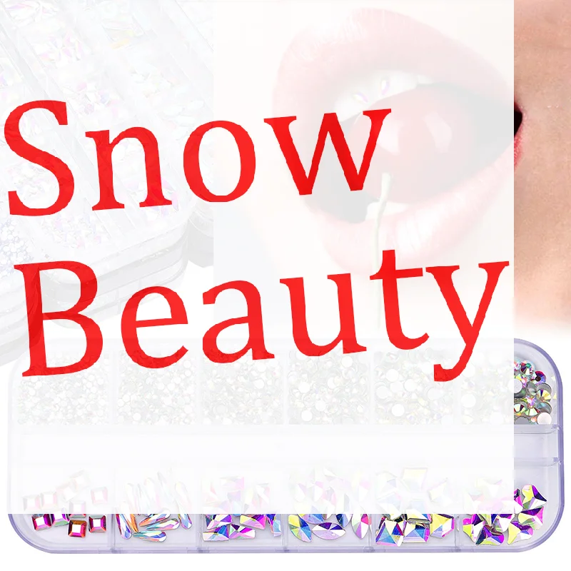 12-Grid Dental Tooth Gems Crystal Diamond Ornament Diy Tools Various Shapes Color Teeth Jewelry For Denture Acrylic Dental Acc