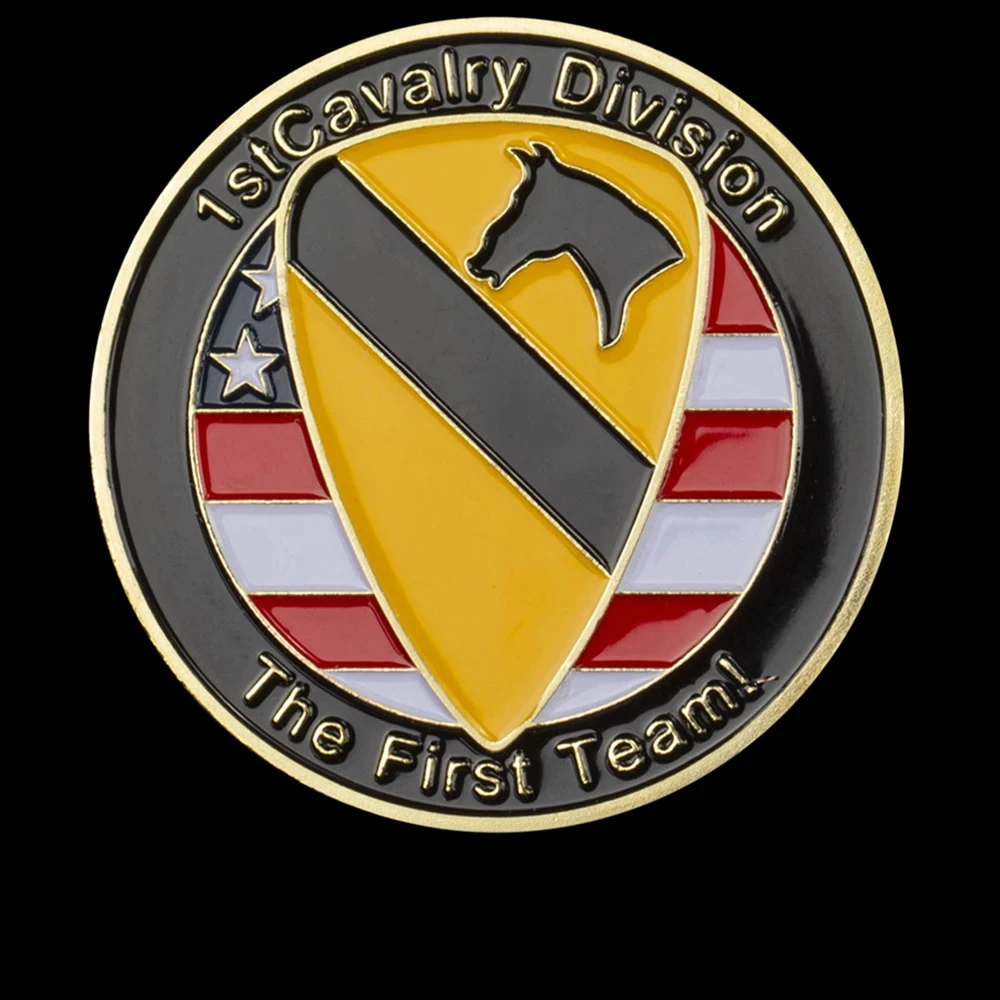 1st Cavairy Division The First Team Golden Plated Challenge Coin United States Army Eagle Empire Commemorative Coin