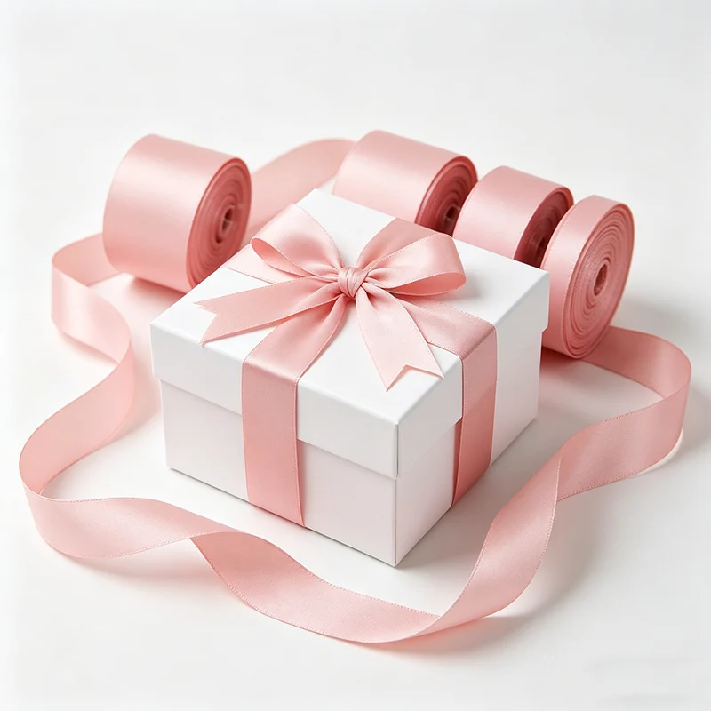 (10 meters) Pink Meat Double Face Satin ribbon polyester High Quality  wholesale Christmas lace Ribbons