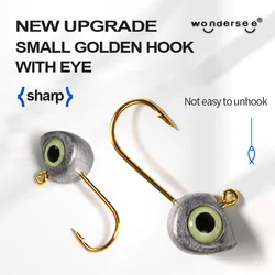 5pcs Luminous 3D Eye Jig Head 1g 2g 3g 4g 5g Lead Fish Head Jigging Compatible with Any Soft Bait SetupsBass Carp Ice Fishing