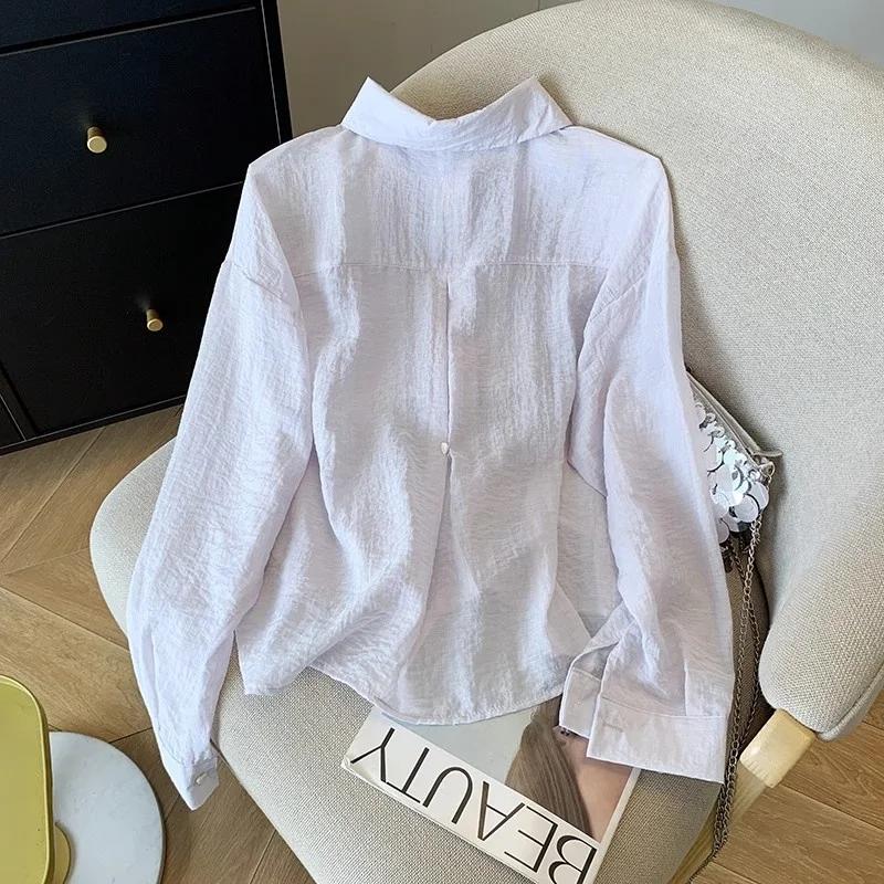 

Уличная одежда, легкий кардиган из ледяного шелка, женский летний солнцезащитный воротник, длинный цвет све