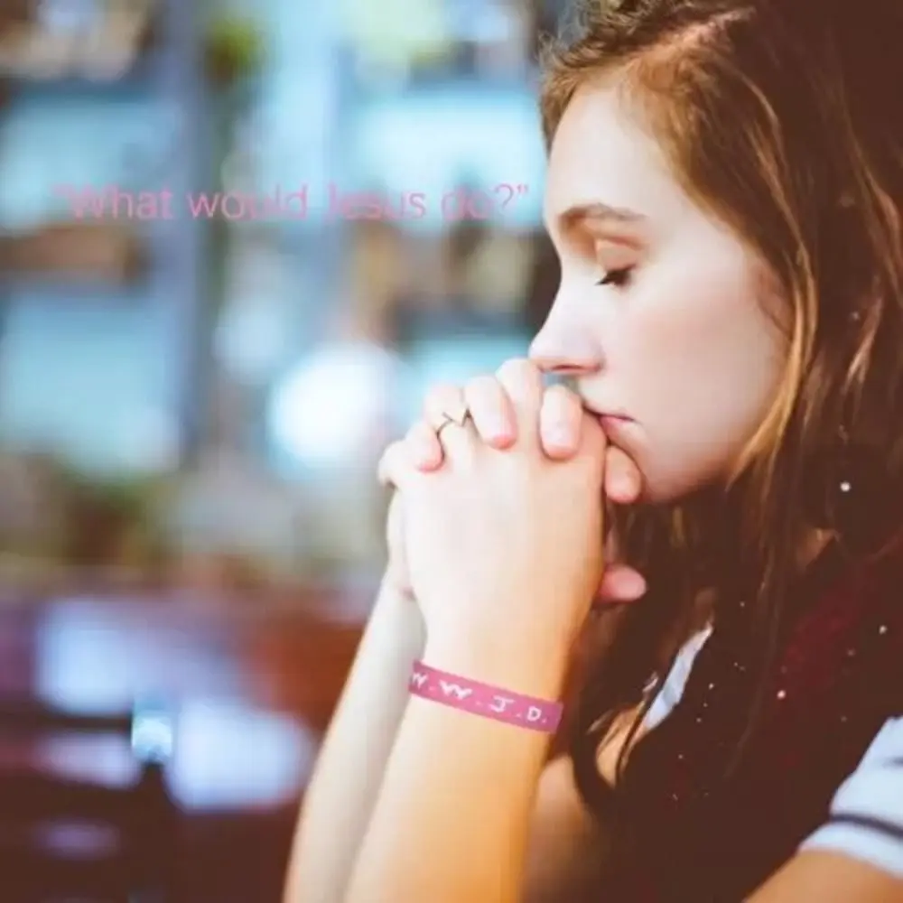 Que ferait Jésus ? W.W.J.D. Bracelets en sangle, bracelet de fitness en caoutchouc, bracelet de poignet motivant couleur bonbon pour adultes