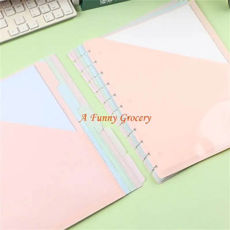 652E 5Pcs 11 Holes Binder Dividers with Pocket 3 Hole Punched Notebook Refill Paper